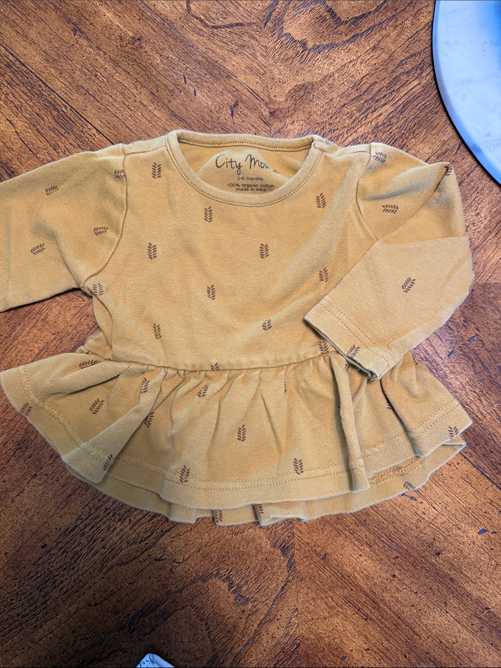 Mustard Peplum Baby Top